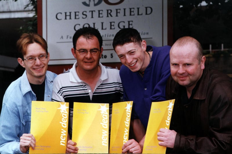 Successful Chesterfield College New DEal Students - ltor Stephen Marriott, John Yates, Wayne Smith and Anthony Watts pictured in 1999