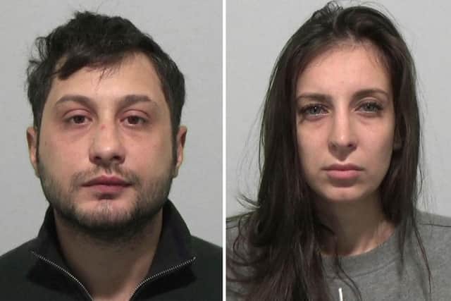 Florin Butonasi and Andra Gheorghe have been jailed after posing as NHS workers to steal a South Shields OAP's purse.