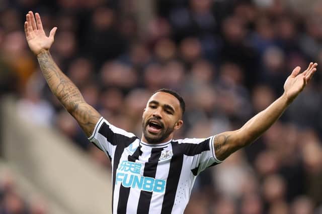 Callum Wilson of Newcastle United reacts during the Premier League match between Newcastle United and Everton FC at St. James Park on October 19, 2022 in Newcastle upon Tyne, England. (Photo by George Wood/Getty Images)