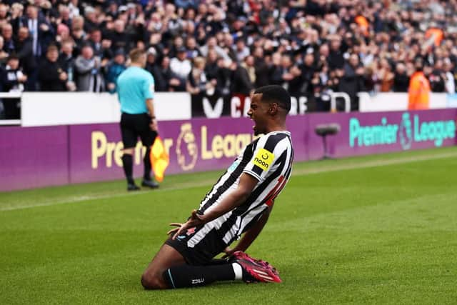 Alexander Isak opened the scoring for Newcastle United on Sunday. (Photo by Naomi Baker/Getty Images)