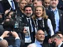 Newcastle United chairman Yasir Al-Rumayyan and part-owner Amanda Staveley. (Photo by PAUL ELLIS/AFP via Getty Images)