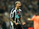 Newcastle United's Bruno Guimaraes celebrates the win over Chelsea this month.