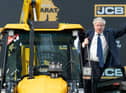 VALODARA, INDIA - APRIL 21: Prime Minister Boris Johnson pictured at the JCB Factory in Vadodara, Gujarat, during his two-day trip to India on April 21. Picture: Stefan Rousseau - WPA Pool/Getty Images.
