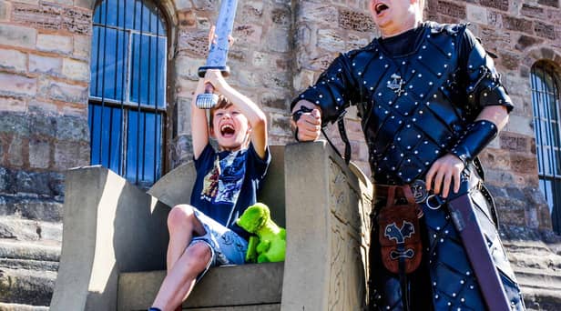 Ragnar crowning the King or Queen of the North at Bamburgh Castle, Northumberland (photo: Stuart Boulton)