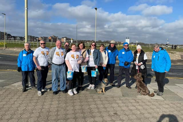 The group are walking from South Shields to Sunderland in an effort to raise money for Daft as a Brush.