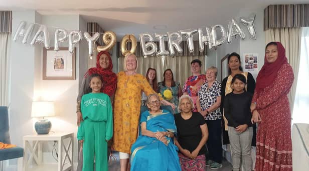 Shobha Srivastava with her family and friends.