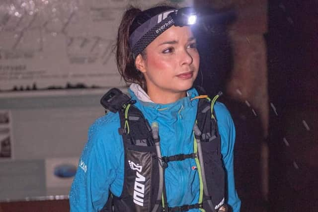 Primary school teacher Sarah Perry who is believed to be the fastest woman to complete Wainwright's Coast to Coast route.

Photograph: Ian Burns