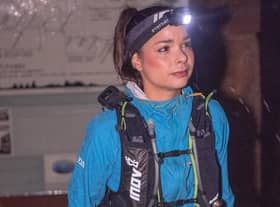 Primary school teacher Sarah Perry who is believed to be the fastest woman to complete Wainwright's Coast to Coast route.

Photograph: Ian Burns