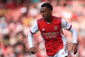 Joe Willock playing for Arsenal in pre-season.