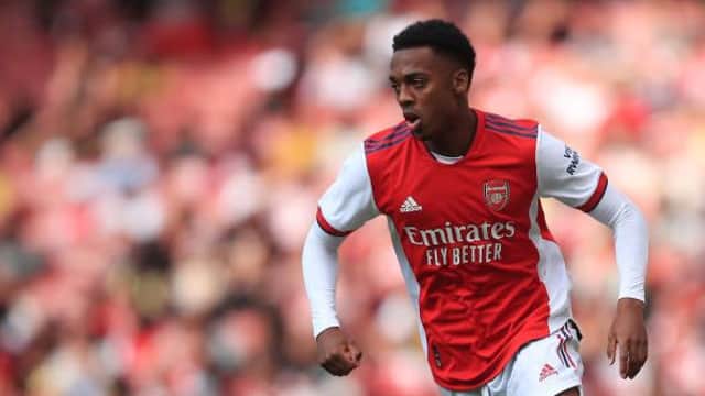 Joe Willock playing for Arsenal in pre-season.