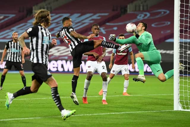 Callum Wilson scores his first Newcastle United goal.
