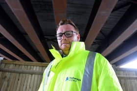 Highways England project manager Liam Quirk at the flyover of the Testo's junction upgrade.