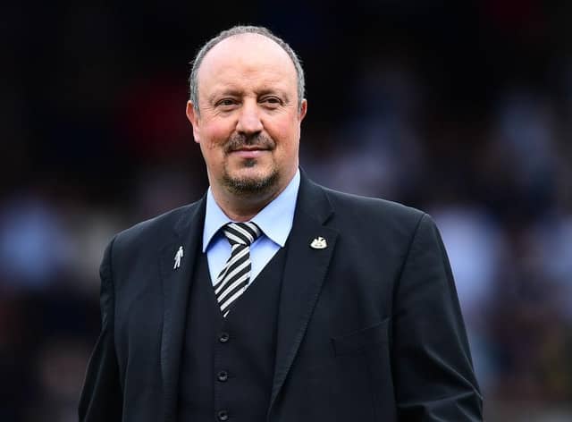Rafael Benitez, manager of Newcastle United, looks on prior to the Premier League match between Fulham FC and Newcastle United at Craven Cottage on May 12, 2019 in London, United Kingdom. (Photo by Alex Broadway/Getty Images)