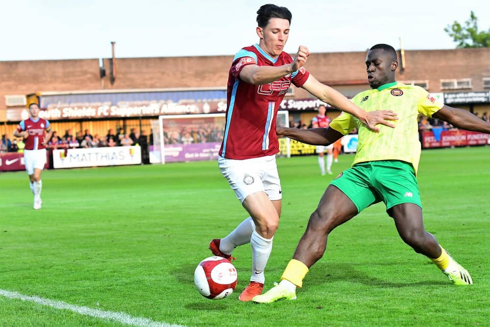 Cedric Main in action against South Shields.