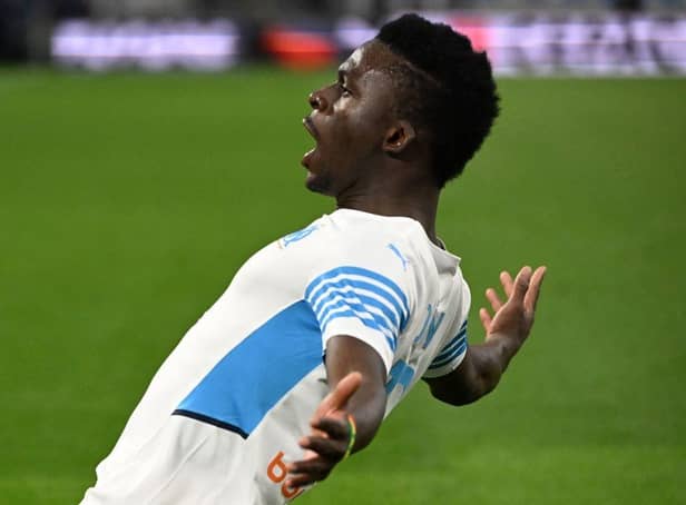 Marseille's Senegalese forward Bamba Dieng (Photo by CHRISTOPHE SIMON/AFP via Getty Images)