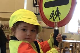 Children from Nurserytime South Shields get a lesson in road safety.