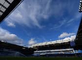 Blue sky over the stadium ahead of the English Premier League football match between Chelsea and Everton at Stamford Bridge in London on March 18, 2023. (Photo by Glyn KIRK / AFP)
