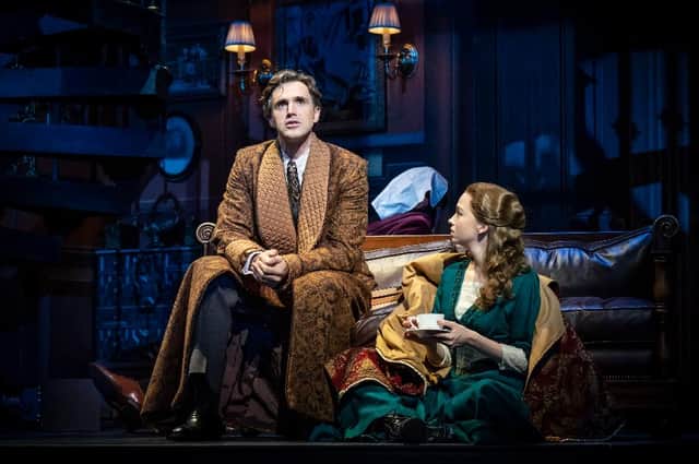 Michael D. Xavier as Professor Henry Higgins and Charlotte Kennedy as Eliza Doolittle. Picture: Marc Brenner.