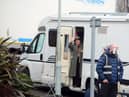 Brenda Blethyn on the Vera filming set at Ocean Road Community Association waving at fans