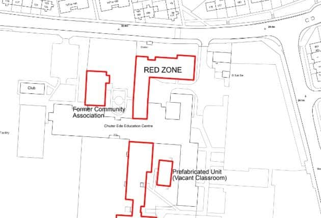 Chuter Ede Community Centre demolition plan diagram. Picture provided by South Tyneside Council