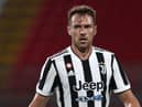 Aaron Ramsey of Juventus FC looks on during the AC Monza v Juventus FC - Trofeo Berlusconi at Stadio Brianteo on July 31, 2021 in Monza, Italy. (Photo by Marco Luzzani/Getty Images)