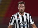 Aaron Ramsey of Juventus FC looks on during the AC Monza v Juventus FC - Trofeo Berlusconi at Stadio Brianteo on July 31, 2021 in Monza, Italy. (Photo by Marco Luzzani/Getty Images)