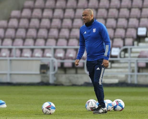 Ipswich Town coach Kieron Dyer during the pre-match warm-up.