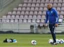 Ipswich Town coach Kieron Dyer during the pre-match warm-up.