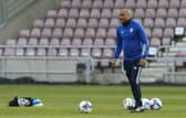 Ipswich Town coach Kieron Dyer during the pre-match warm-up.