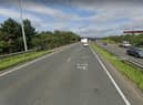 A stretch of the A1 had to be closed following an incident in which a man fell from a bridge.