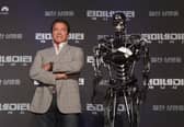 'The Terminator' (left) who was played on film by Arnold Arnold Schwarzenegger. Photo: Chung Sung-Jun/Getty Images.