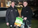 Simon Carr, Hebburn Town's clubs kit coordinator, and Aidan Heywood who runs the session on a Friday.