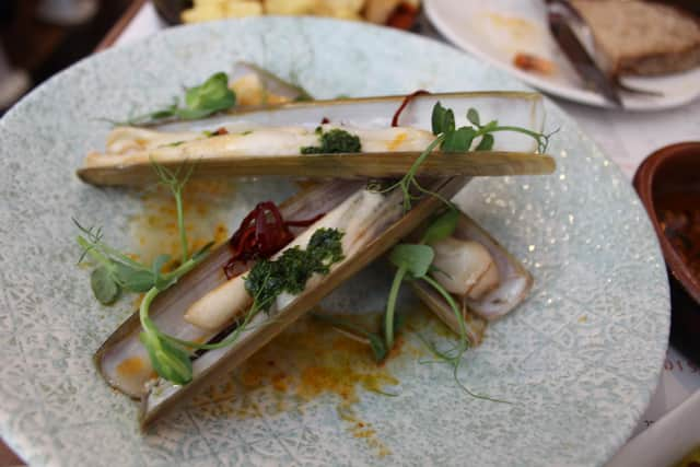 The delicious razor clams at Tapas Brindisa.