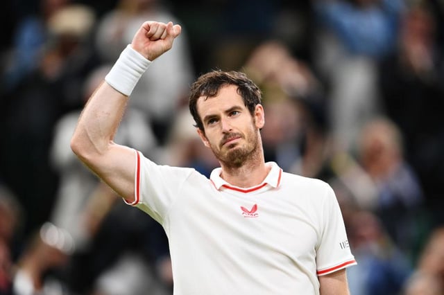 Andy Murray's celebrates his Centre Court win last night in his merino wool outfit.