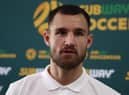 DOHA, QATAR - NOVEMBER 17: Bailey Wright of Australia speaks to the media during the Australia Press Conference at the Aspire Training Ground on November 17, 2022 in Doha, Qatar. (Photo by Robert Cianflone/Getty Images)