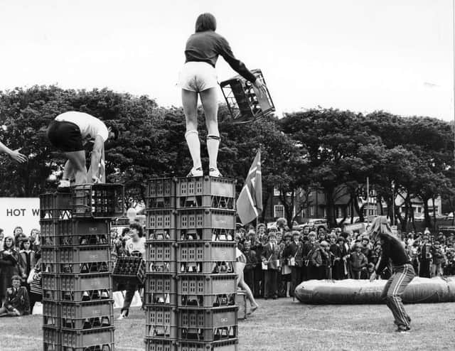 South Shields vs Wuppertal in Sports Week Tournament, South Marine Park, 1970s.