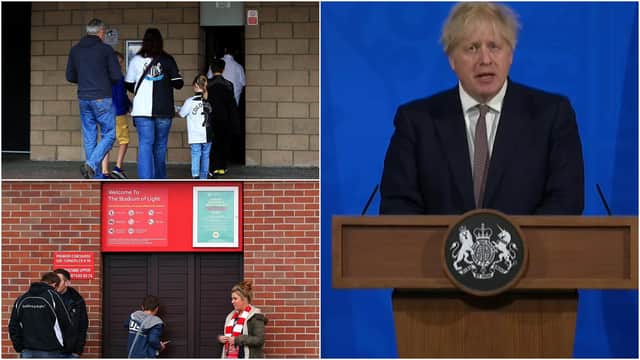 Boris Johnson has confirmed the return of fans to sport stadiums from May 17.