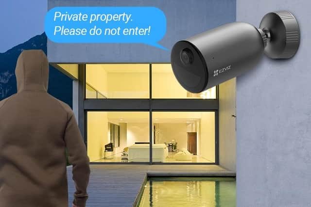 You can set up your own voice message warning to deter intruders
