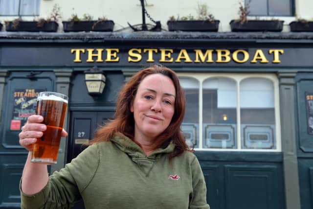 The Steamboat landlady Kath Brain is delighted to have received The Campaign for Real Ale (CAMRA) Gold Award.