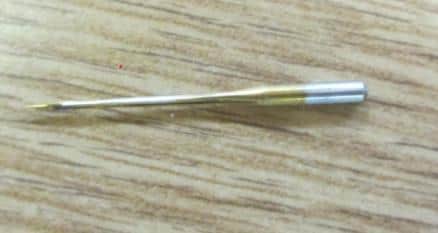 One of the sharp objects found in the punchbags