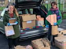 The Cultural Spring’s Emma Horsman, left, with Emma Scarr dropping off craft packs.