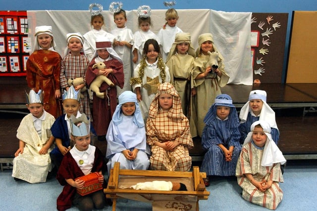 The reception class were ready to perform their Nativity in 2004.