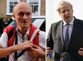 Boris Johnson (right) has faced a barrage of incendiary allegations from his former top advisor Dominic Cummings (left)