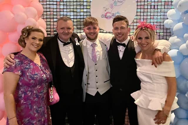 Emily Tiffin, Chloe's dad Mark Rutherford, Liam's brother Zack Curry, Lee Tiffin and Eilish Tiffin.