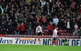 Niall Huggins celebrates after scoring for Sunderland against Watford. Photo: Frank Reid