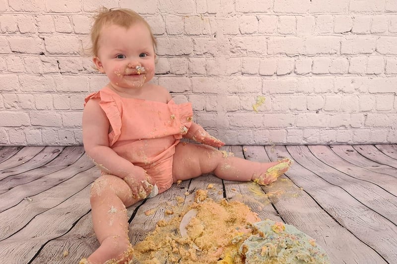 Bethany said: Maisie was born March 5, 2020 - so 18 days before the first lockdown. Here she is celebrating her first birthday with an at-home cake smash."