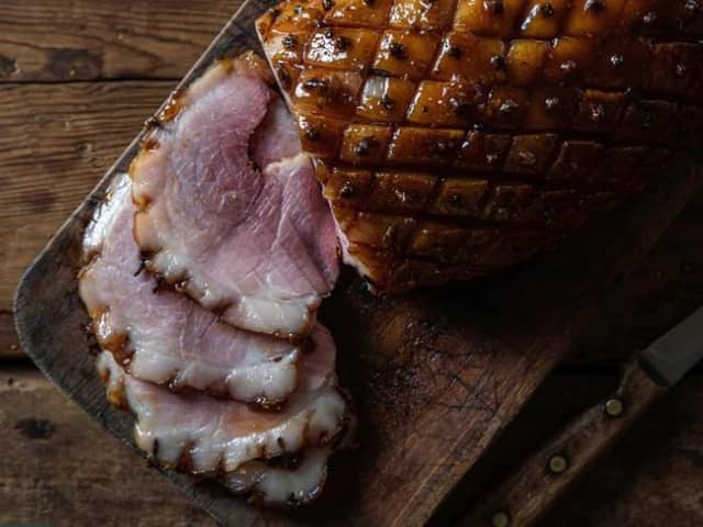 Dry-cured York-style ham.