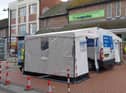A mobile testing site set up in North Tyneside