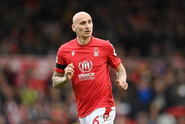 Former Newcastle United midfielder Jonjo Shelvey playing for Nottingham Forest last month.