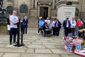 Chloes's dad Mark Rutherford spoke on behalf of the families during the memorial service.